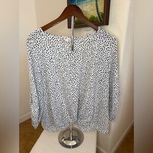 Hippie Rose Black and White Dotted Blouse